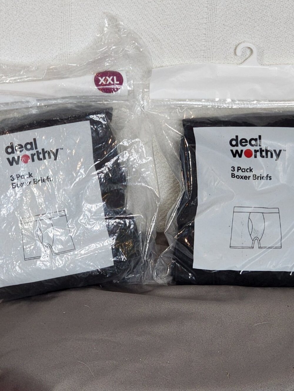 Deal Worthy Black Cotton Recycled Poly 3pk X 2 Boxer Briefs 6 Pair Total Sz XXL - Picture 16 of 16
